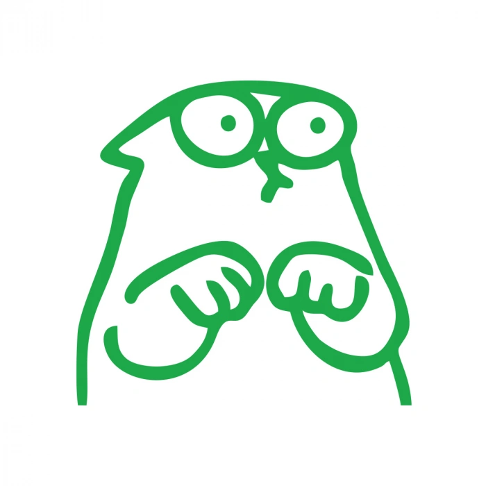 Komik Kedi Araba Sticker 17x17 Cm Yeşil