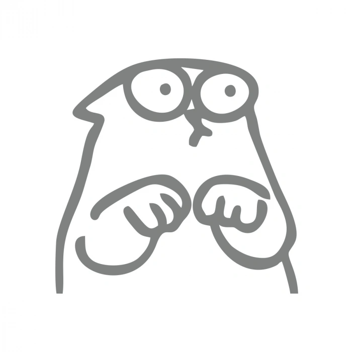 Komik Kedi Araba Sticker 17x17 Cm Gri