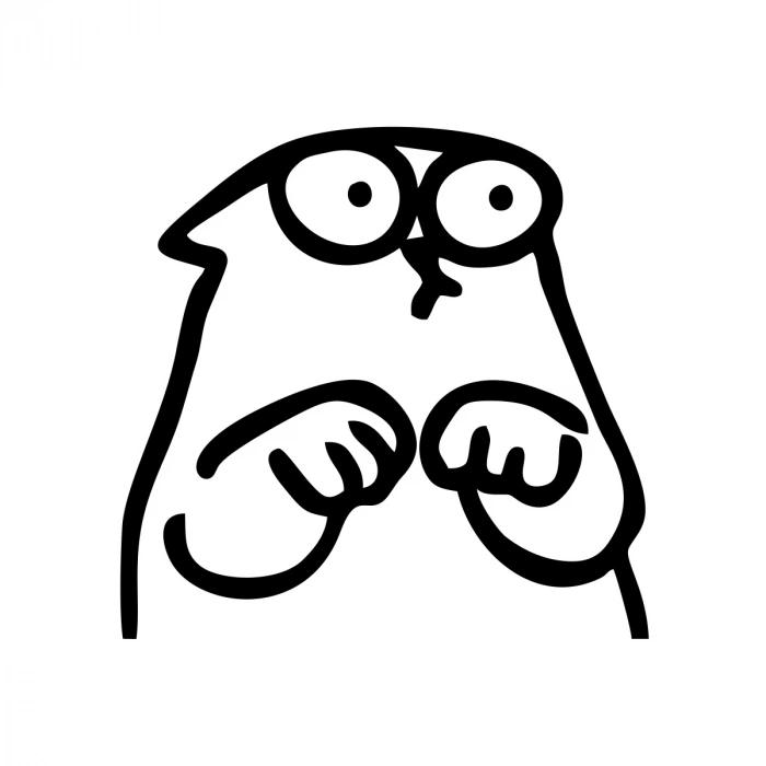 Komik Kedi Araba Sticker 17x17 Cm Siyah