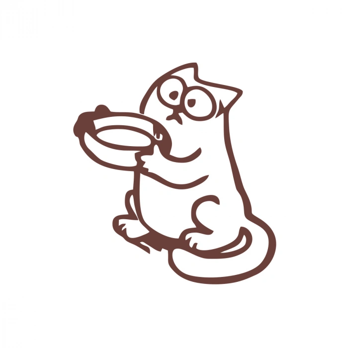 Komik Kedi Araba Sticker 17x17 Cm Kahverengi