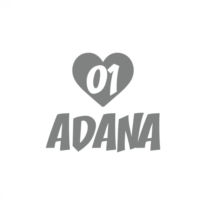 Kalpli 01 Adana Araba Sticker 17x17 Cm Gri