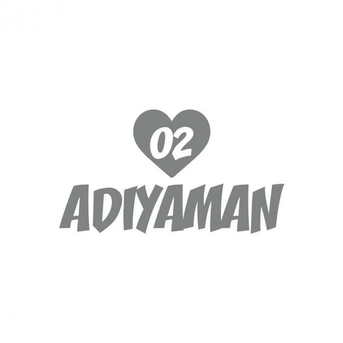 Kalpli 02 Adıyaman Araba Sticker 17x17 Cm Gri