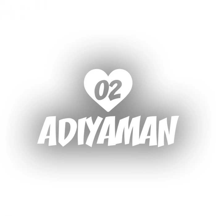 Kalpli 02 Adıyaman Araba Sticker 17x17 Cm Beyaz