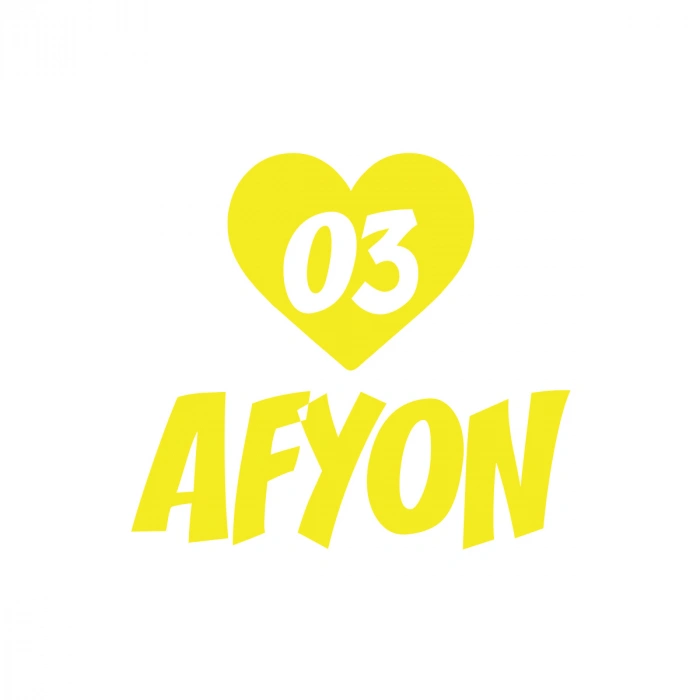 Kalpli 03 Afyon Araba Sticker 17x17 Cm Sarı