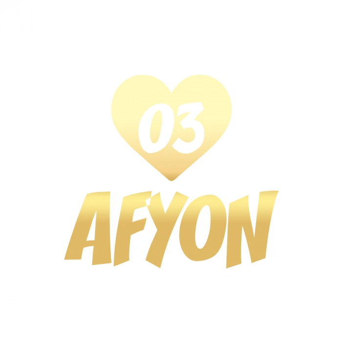 Kalpli 03 Afyon Araba Sticker 17x17 Cm Gold