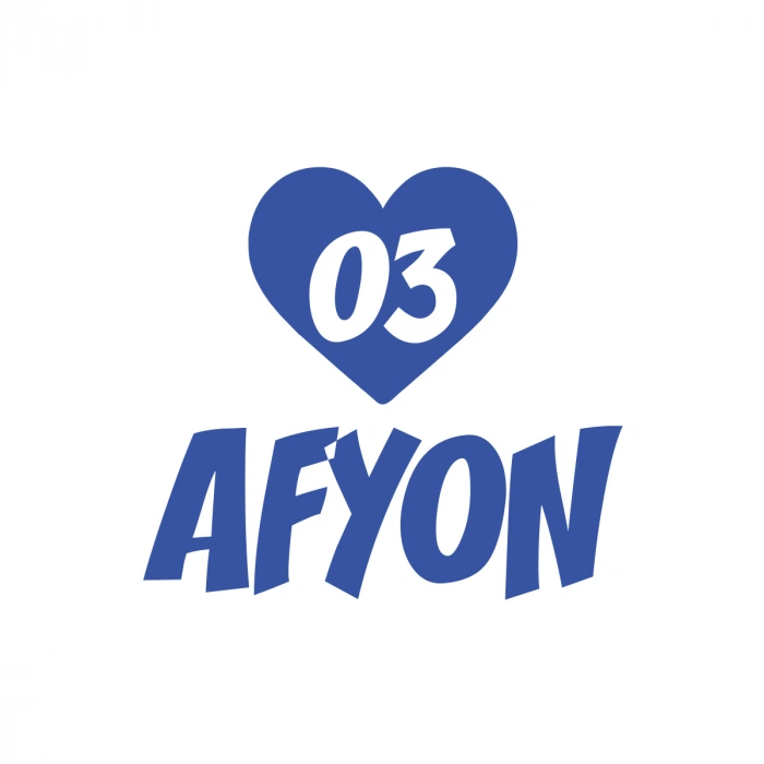 Kalpli 03 Afyon Araba Sticker 17x17 Cm Mavi