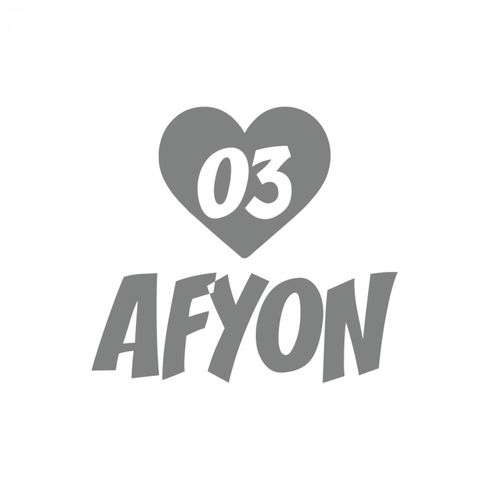 Kalpli 03 Afyon Araba Sticker 17x17 Cm Gri