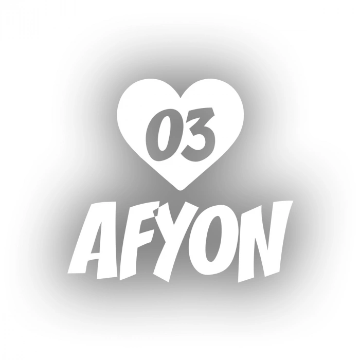 Kalpli 03 Afyon Araba Sticker 17x17 Cm Beyaz