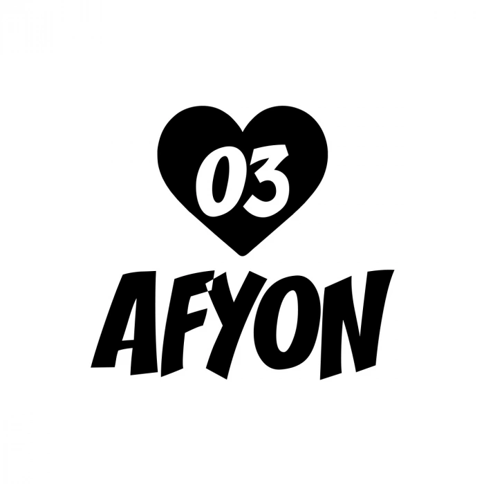 Kalpli 03 Afyon Araba Sticker 17x17 Cm Siyah