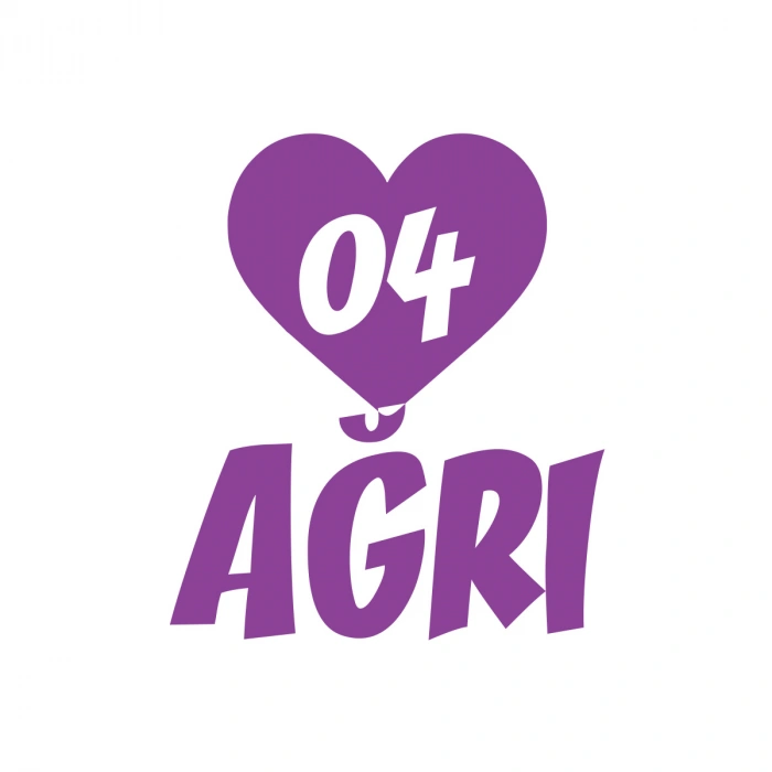 Kalpli 04 Ağrı Araba Sticker 17x17 Cm Mor