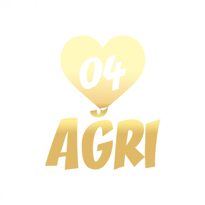 Kalpli 04 Ağrı Araba Sticker 17x17 Cm Gold