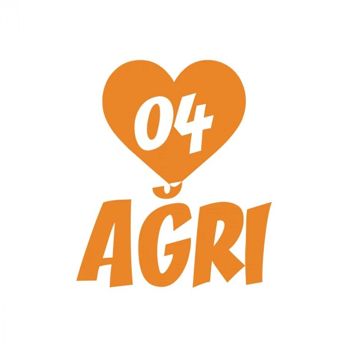 Kalpli 04 Ağrı Araba Sticker 17x17 Cm Turuncu