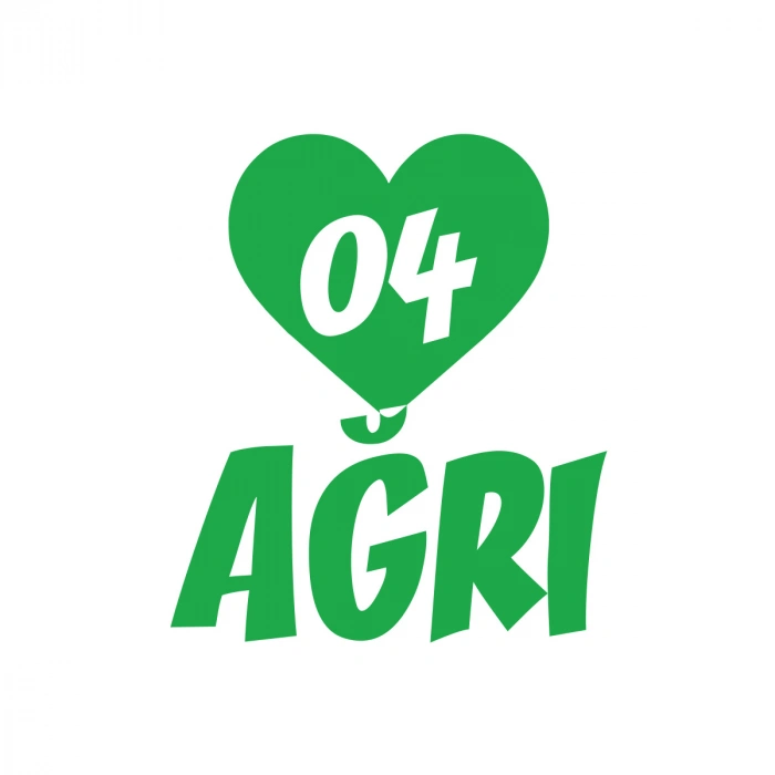 Kalpli 04 Ağrı Araba Sticker 17x17 Cm Yeşil