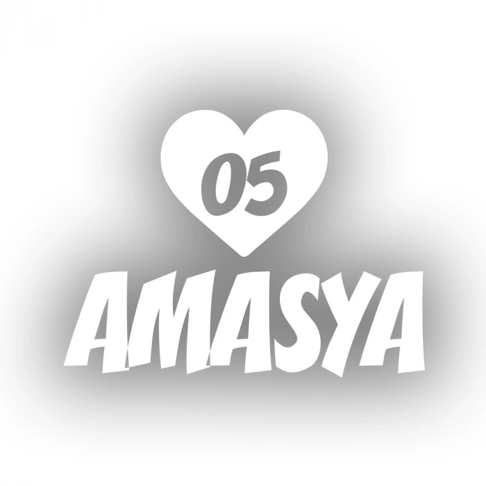 Kalpli 05 Amasya Araba Sticker 17x17 Cm Beyaz