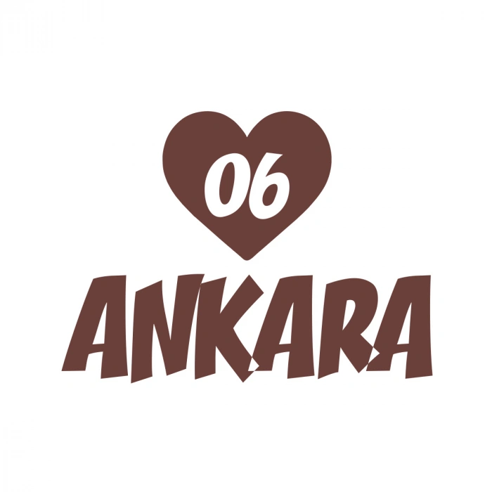 Kalpli 06 Ankara Araba Sticker 17x17 Cm Kahverengi