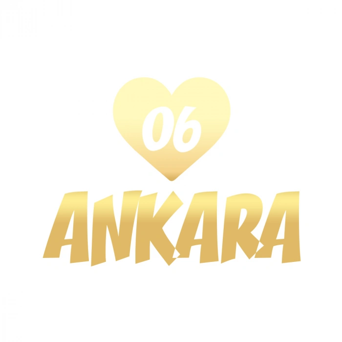 Kalpli 06 Ankara Araba Sticker 17x17 Cm Gold