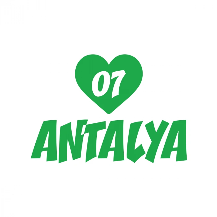 Kalpli 07 Antalya Araba Sticker 17x17 Cm Yeşil