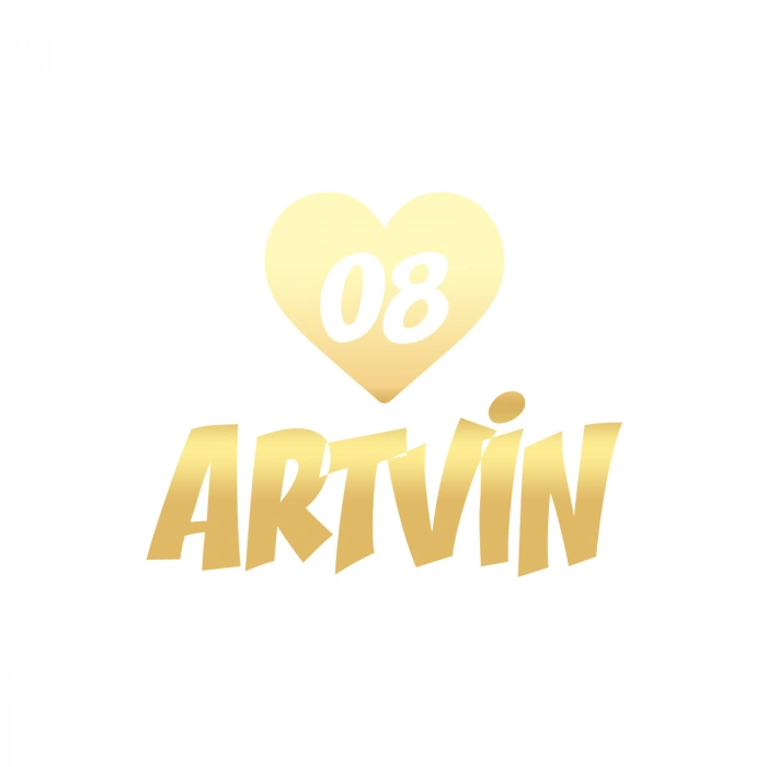 Kalpli 08 Artvin Araba Sticker 17x17 Cm Gold
