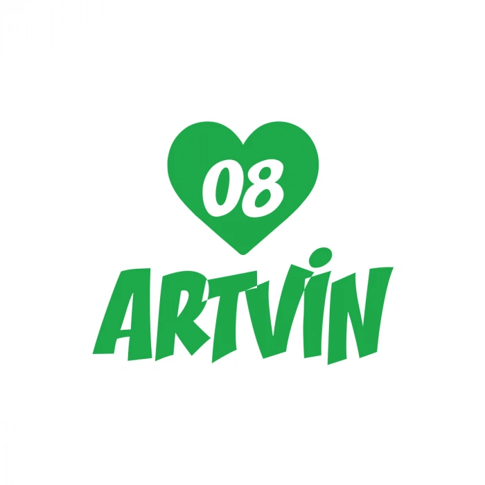 Kalpli 08 Artvin Araba Sticker 17x17 Cm Yeşil