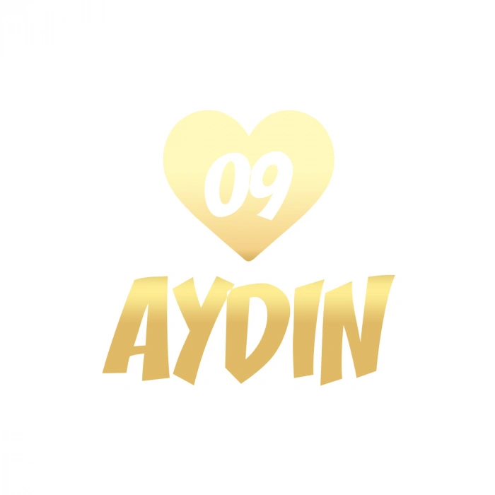 Kalpli 09 Aydın Araba Sticker 17x17 Cm Gold
