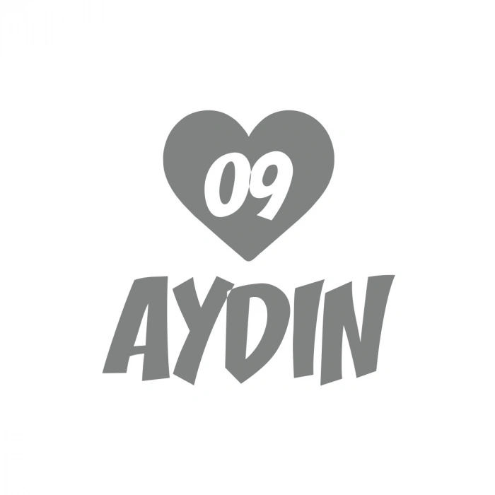 Kalpli 09 Aydın Araba Sticker 17x17 Cm Gri