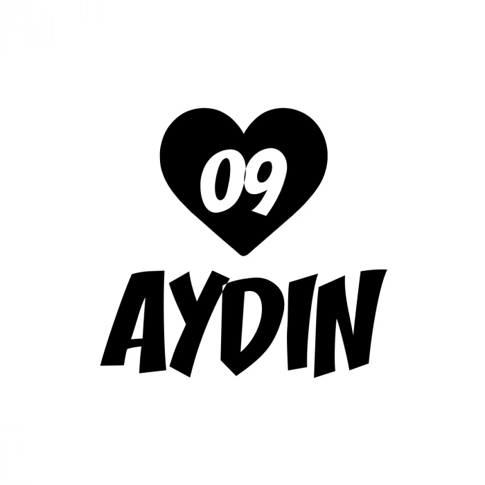Kalpli 09 Aydın Araba Sticker 17x17 Cm Siyah