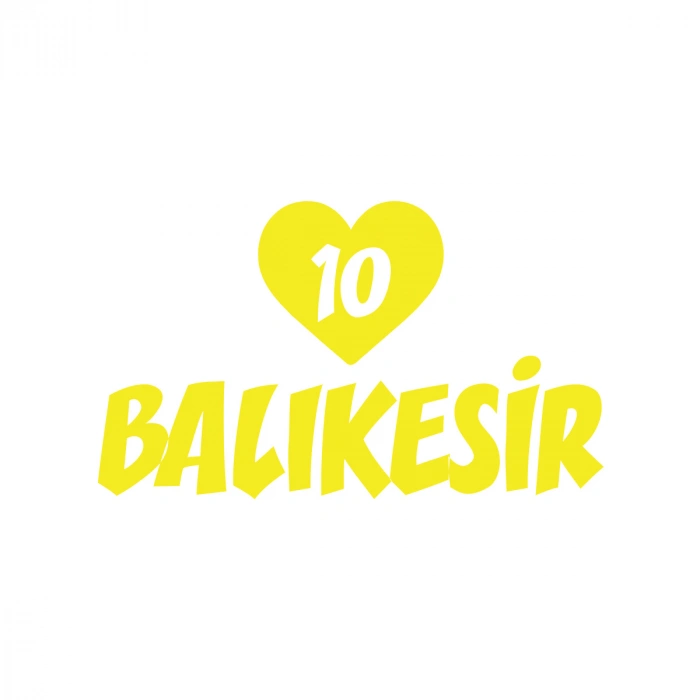 Kalpli 10 Balıkesir Araba Sticker 17x17 Cm Sarı