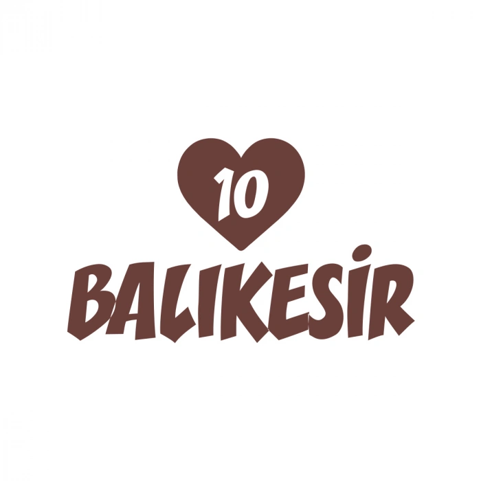 Kalpli 10 Balıkesir Araba Sticker 17x17 Cm Kahverengi