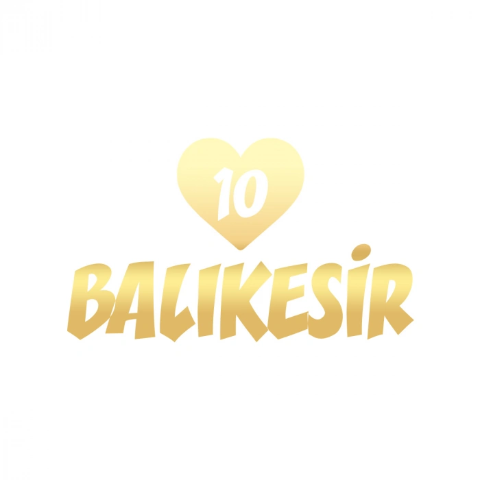 Kalpli 10 Balıkesir Araba Sticker 17x17 Cm Gold