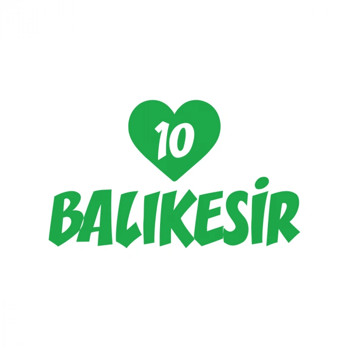 Kalpli 10 Balıkesir Araba Sticker 17x17 Cm Yeşil