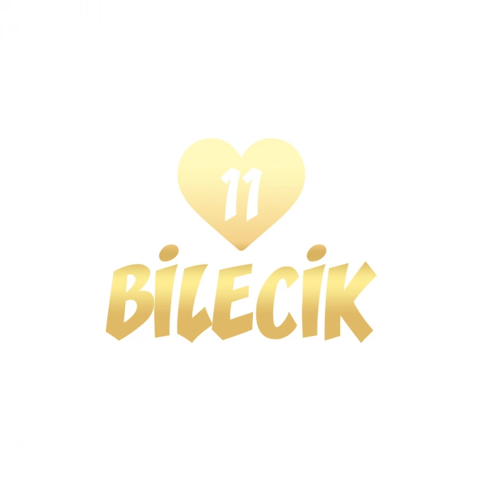 Kalpli 11 Bilecik Araba Sticker 17x17 Cm Gold