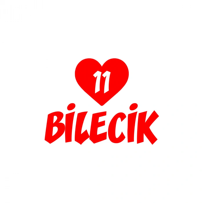 Kalpli 11 Bilecik Araba Sticker 17x17 Cm Kırmızı