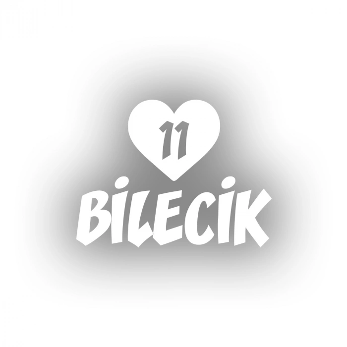 Kalpli 11 Bilecik Araba Sticker 17x17 Cm Beyaz