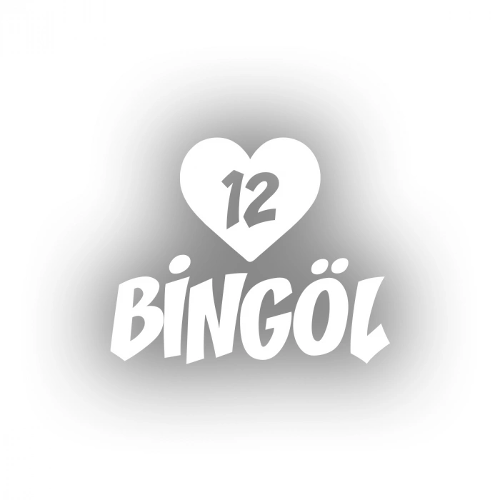 Kalpli 12 Bingöl Araba Sticker 17x17 Cm Beyaz