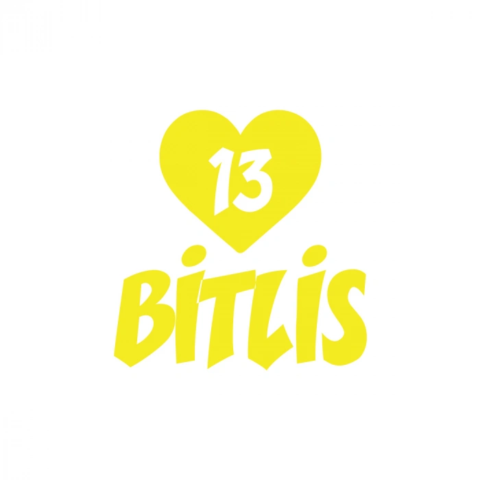 Kalpli 13 Bitlis Araba Sticker 17x17 Cm Sarı