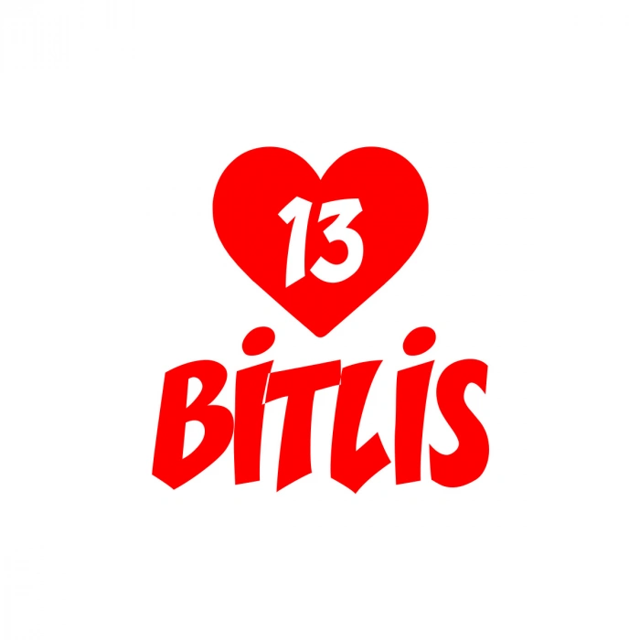 Kalpli 13 Bitlis Araba Sticker 17x17 Cm Kırmızı