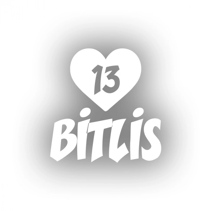 Kalpli 13 Bitlis Araba Sticker 17x17 Cm Beyaz
