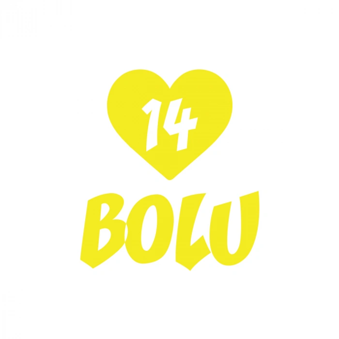 Kalpli 14 Bolu Araba Sticker 17x17 Cm Sarı