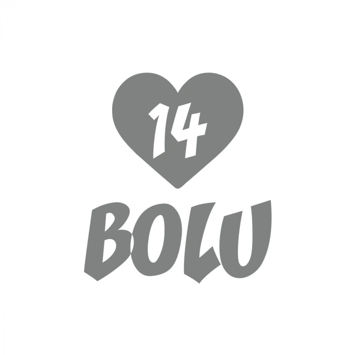 Kalpli 14 Bolu Araba Sticker 17x17 Cm Gri