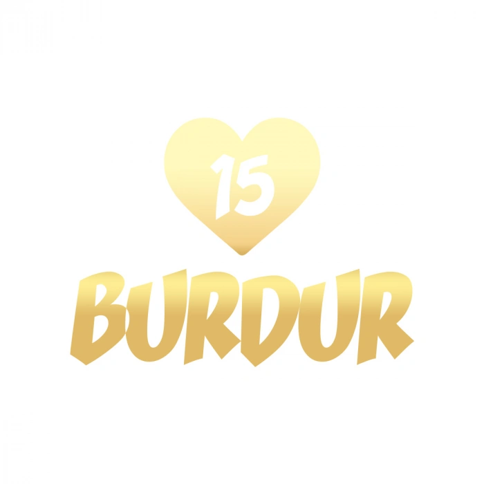 Kalpli 15 Burdur Araba Sticker 17x17 Cm Gold