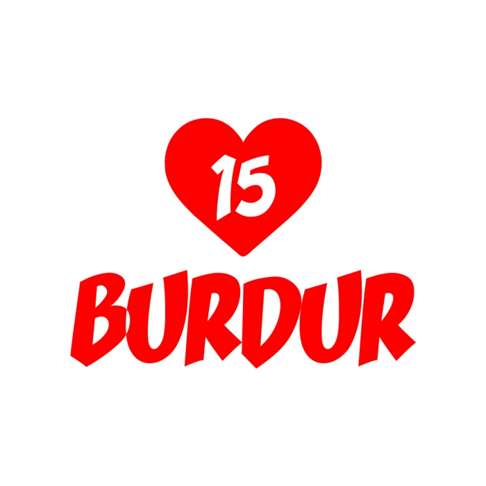 Kalpli 15 Burdur Araba Sticker 17x17 Cm Kırmızı