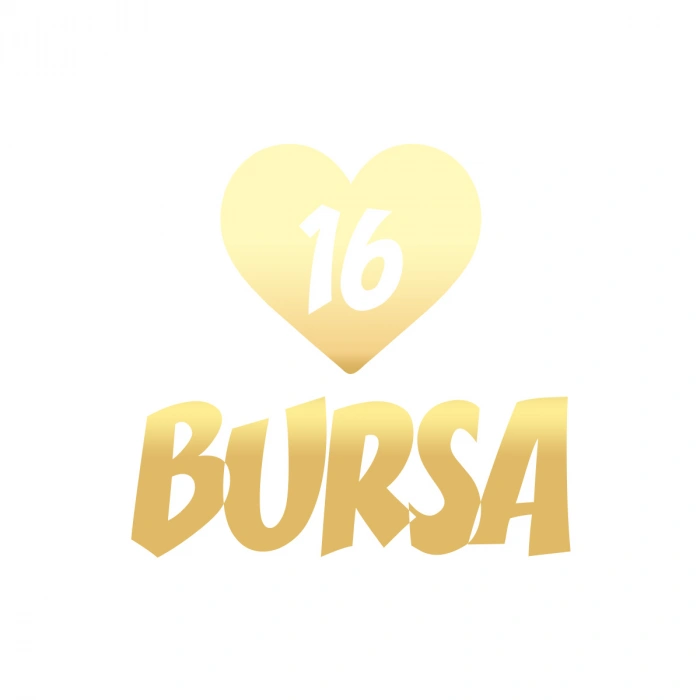 Kalpli 16 Bursa Araba Sticker 17x17 Cm Gold