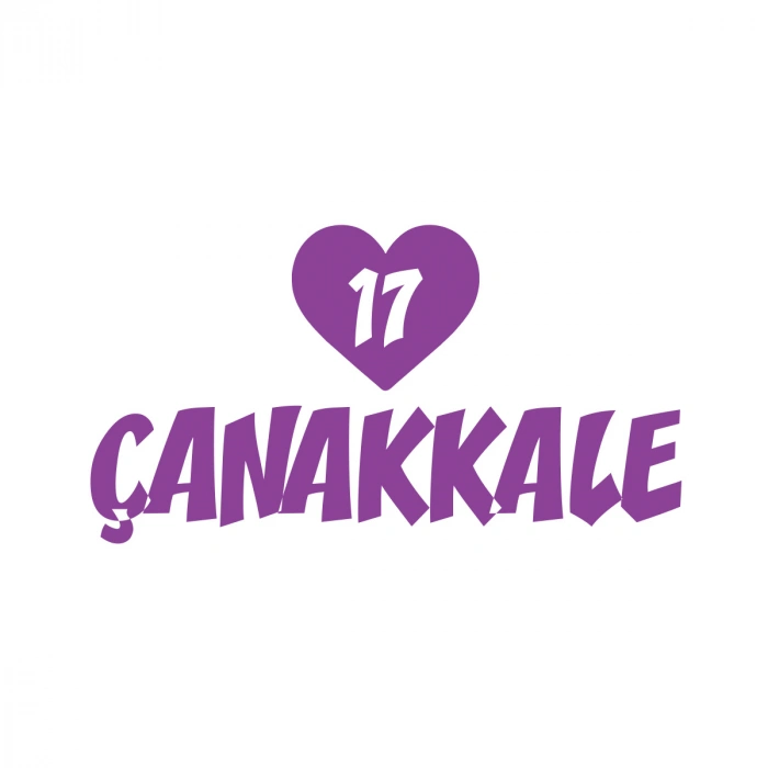 Kalpli 17 Çanakkale Araba Sticker 17x17 Cm Mor