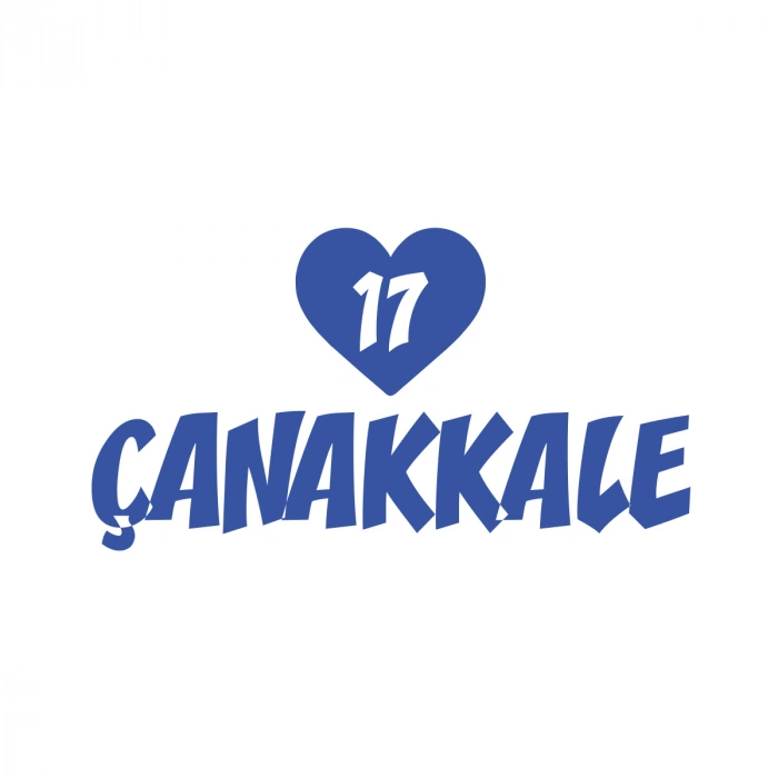Kalpli 17 Çanakkale Araba Sticker 17x17 Cm Mavi