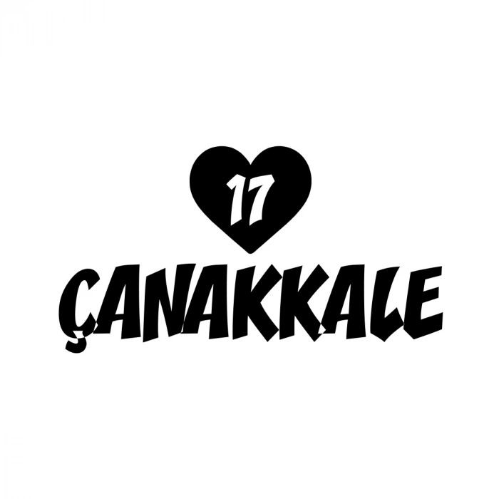 Kalpli 17 Çanakkale Araba Sticker 17x17 Cm Siyah