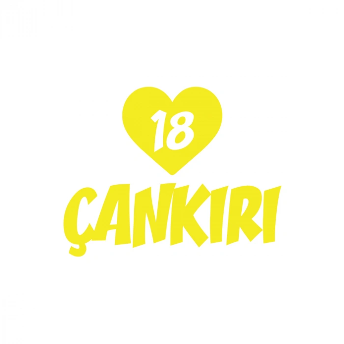 Kalpli 18 Çankırı Araba Sticker 17x17 Cm Sarı
