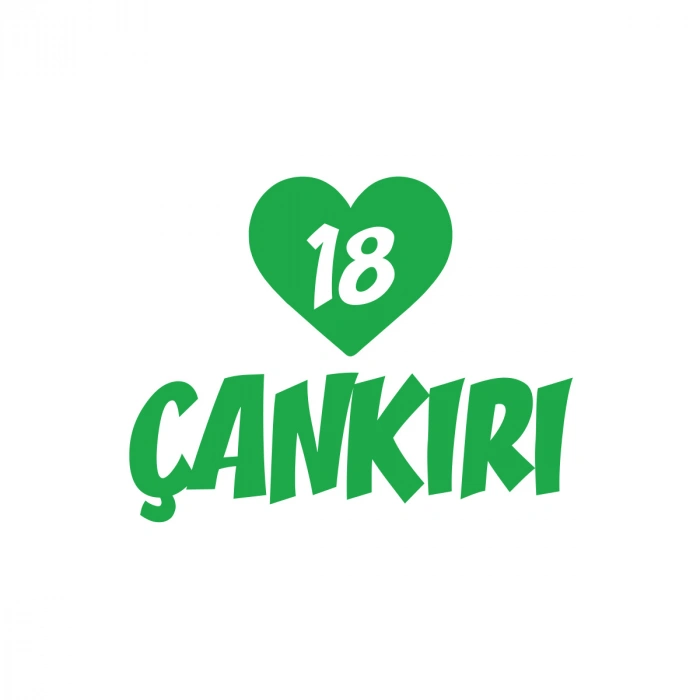 Kalpli 18 Çankırı Araba Sticker 17x17 Cm Yeşil