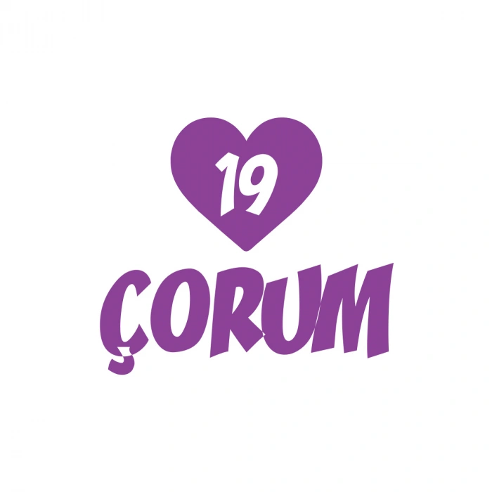 Kalpli 19 Çorum Araba Sticker 17x17 Cm Mor