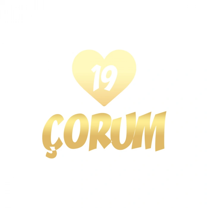 Kalpli 19 Çorum Araba Sticker 17x17 Cm Gold