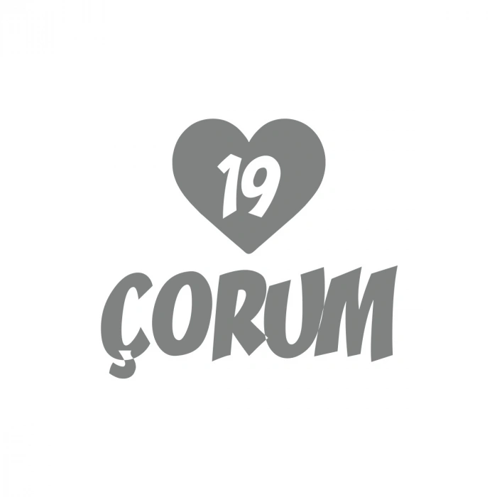 Kalpli 19 Çorum Araba Sticker 17x17 Cm Gri